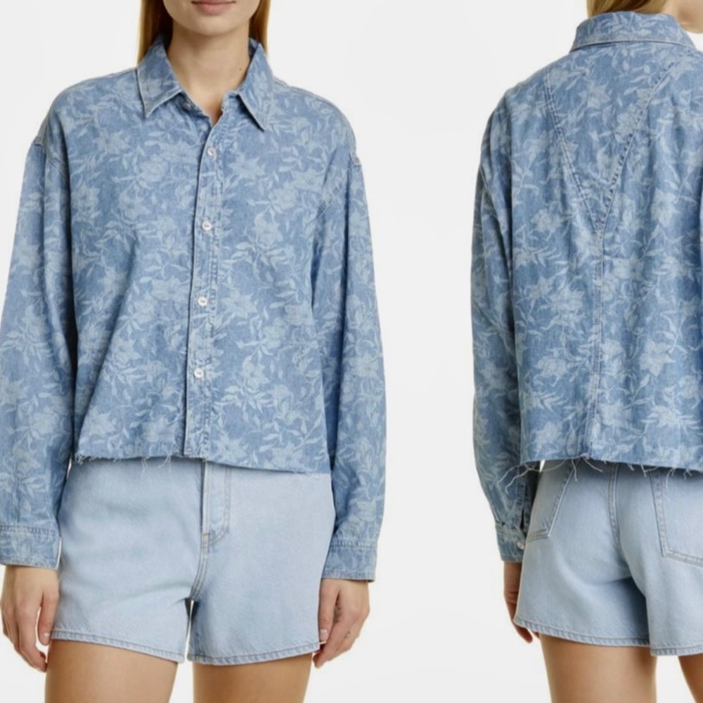 Rag & bone  Cropped Denim Shirt